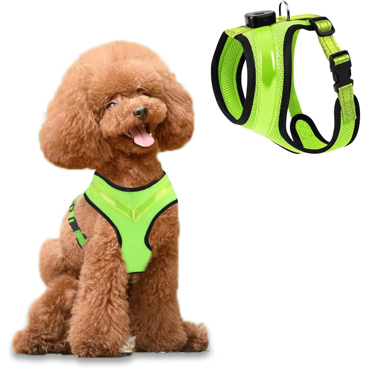 Fancysky Luminous Rechargeable LED Dog Harness for Enhanced Night Safety
